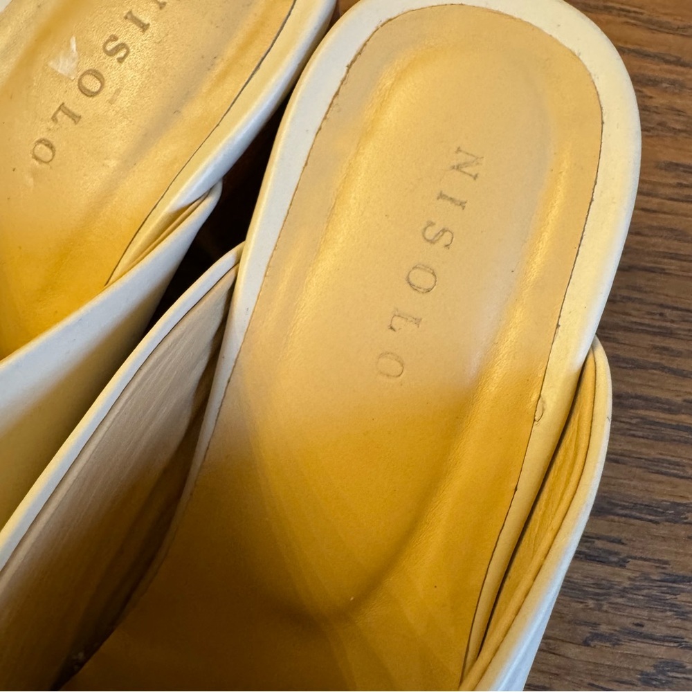 Nisolo Cream‎ Bone Leather All Day Mules Women’s Size 8 Modern Western Timeless - Picture 3 of 10